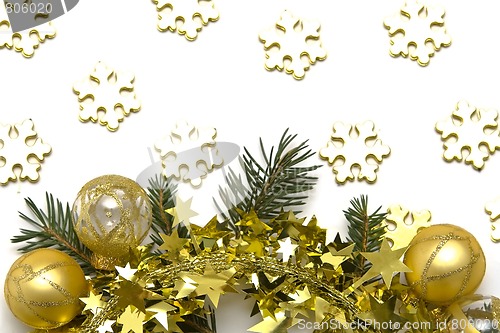Image of Golden Christmas decorations