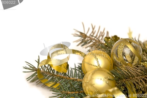 Image of Golden Christmas decorations