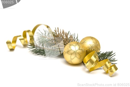 Image of Golden Christmas decorations