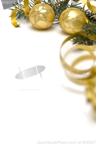 Image of Golden Christmas decorations