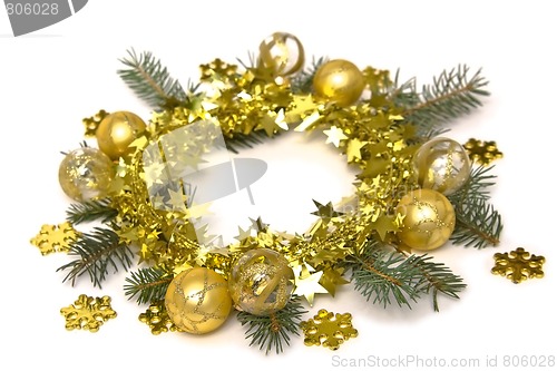 Image of Golden Christmas decorations