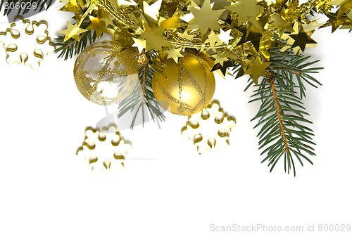 Image of Golden Christmas decorations