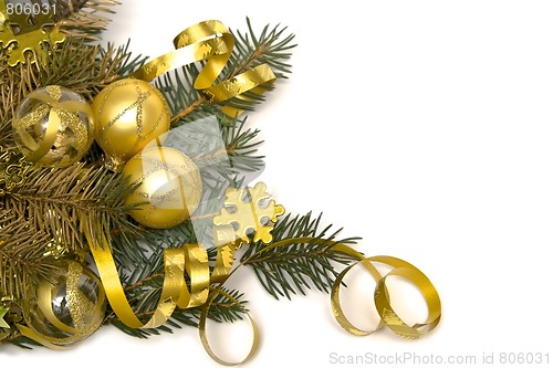 Image of Golden Christmas decorations