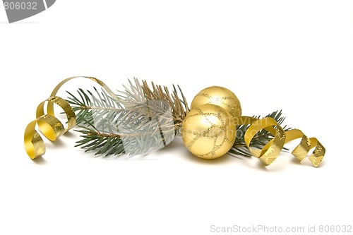 Image of Golden Christmas decorations