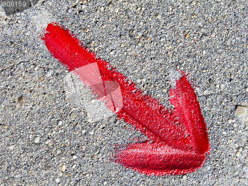 Image of Red painted arrow