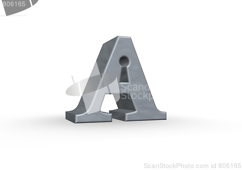 Image of letter a with keyhole