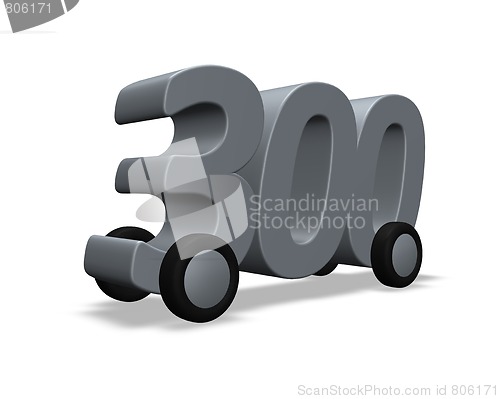 Image of three hundred on wheels