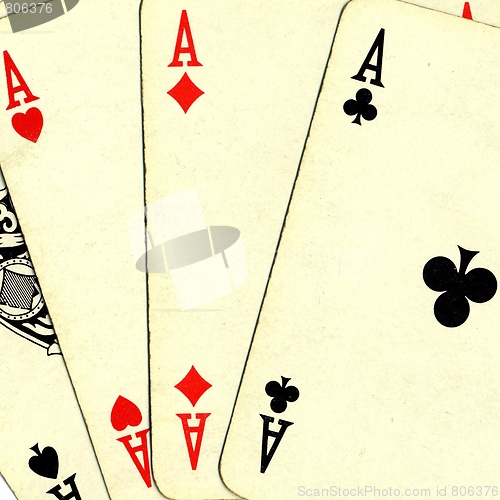 Image of Poker of aces cards