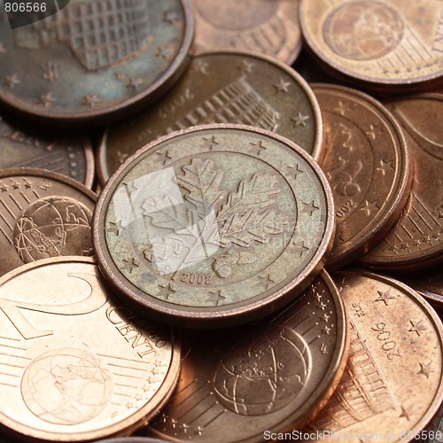 Image of Euro coins background