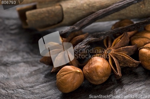 Image of aromatic spices with brown sugar and nuts