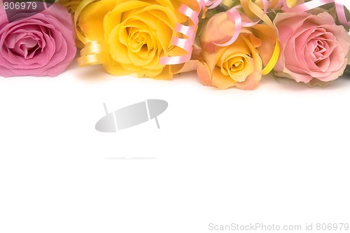 Image of Pink and yellow roses