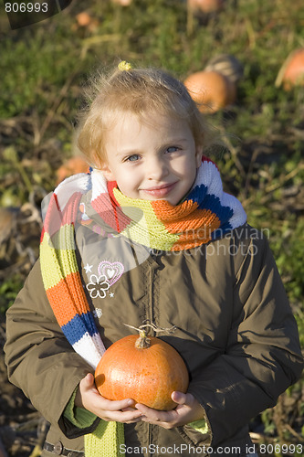 Image of Children on pumpkin field