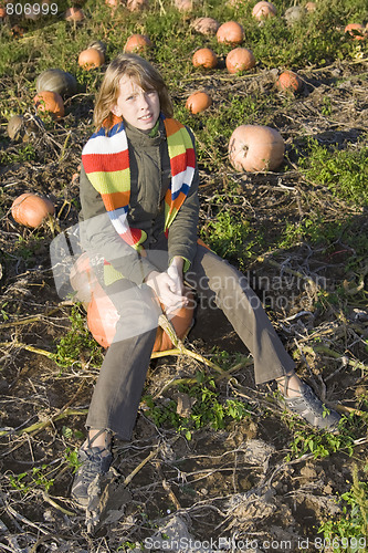Image of Children on pumpkin field