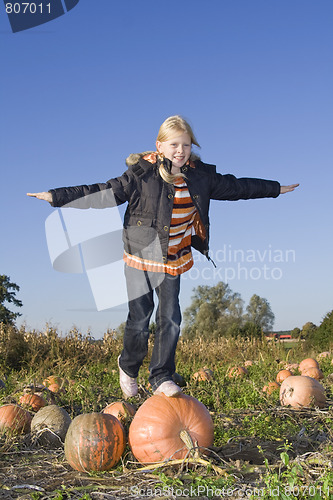 Image of Children on pumpkin field