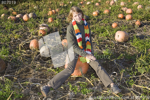 Image of Children on pumpkin field