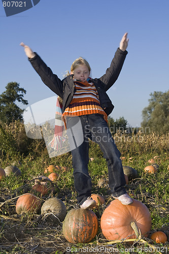Image of Children on pumpkin field