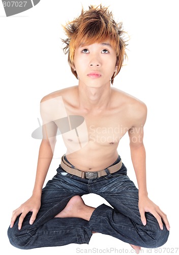 Image of Meditating Korean yoga punker