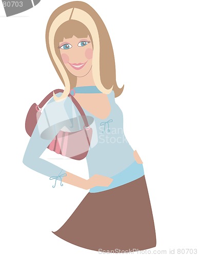 Image of Blond Girl with Purse