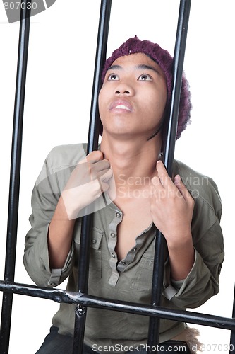 Image of Juvenile delinquent behind bars