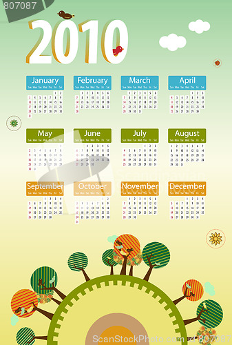 Image of Calendar 2010 Environmental retro planet