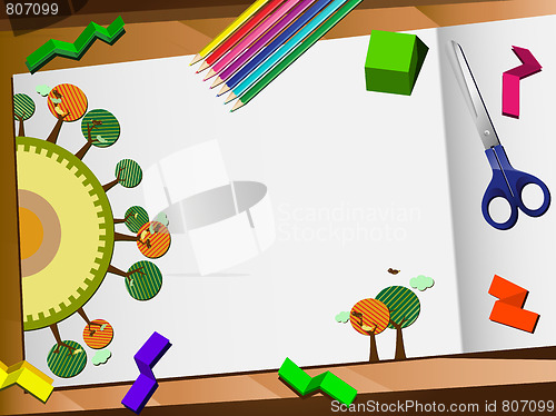Image of 3D Paper Cut Ecology Desktop Background.