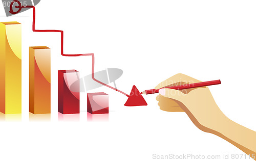 Image of Hand drawing an chart. Vector Image