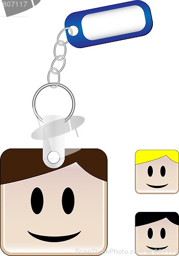 Image of SquareHead Keychain Boy