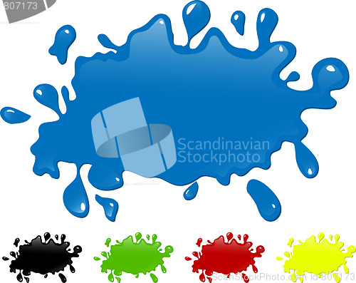 Image of Several colors ink splash.