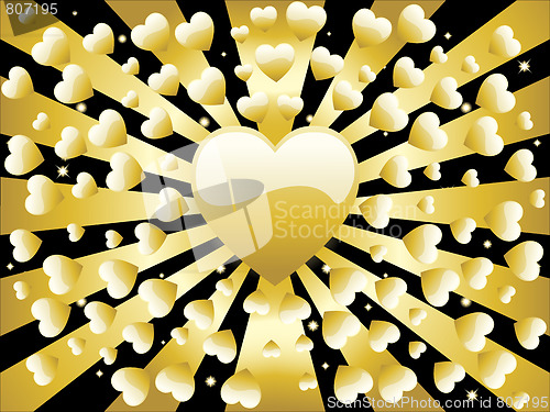 Image of Background Golden Heart Full