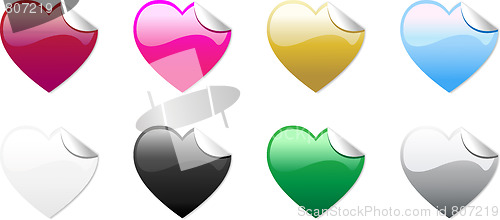 Image of Colored Hearts Stickers