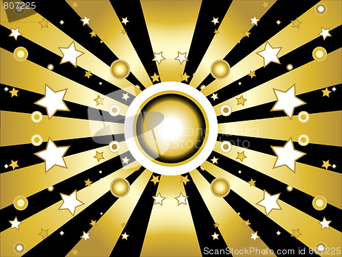 Image of Stars and circles golden background