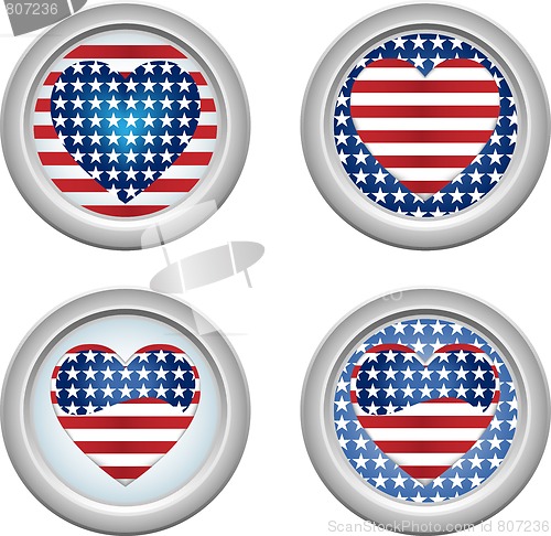 Image of USA Buttons Heart