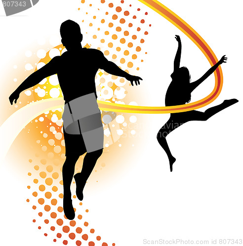 Image of Boy and girl dancing