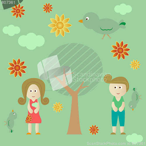 Image of Retro Couple Background