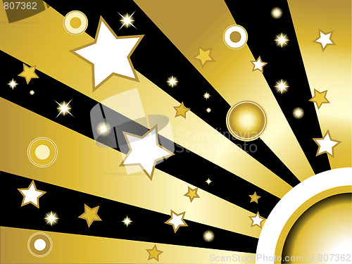 Image of Stars and circles golden background