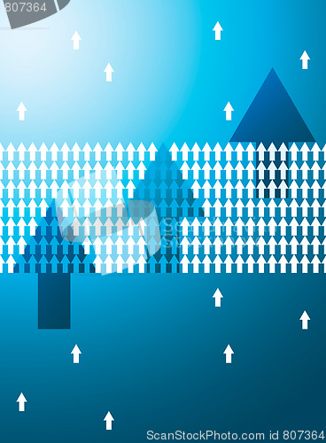 Image of Arrows Blue Background