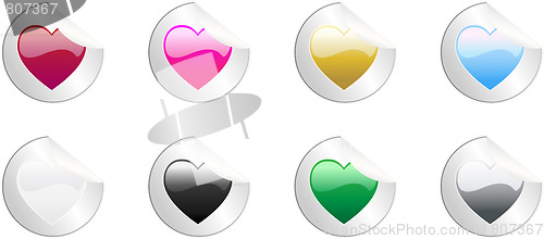 Image of Colored Hearts Stickers