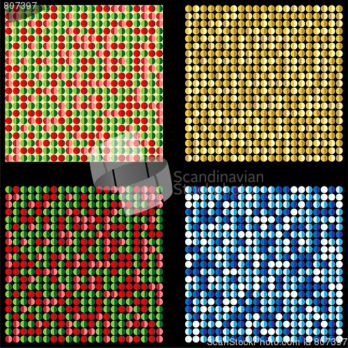 Image of Set of four seamless christmas backgrounds