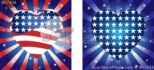Image of United States Hearts Background