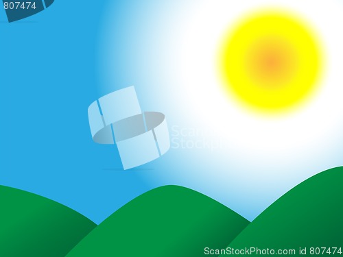 Image of Mountains Sky Sun