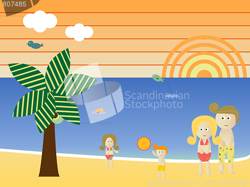 Image of Retro Beach Family