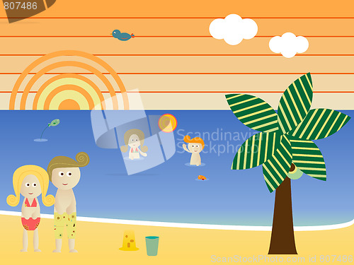 Image of Retro Beach Family