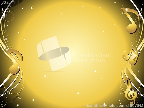 Image of Golden Music notes background