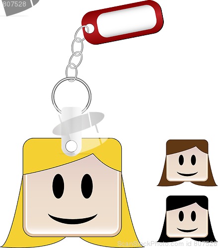 Image of SquareHead Keychain Girl