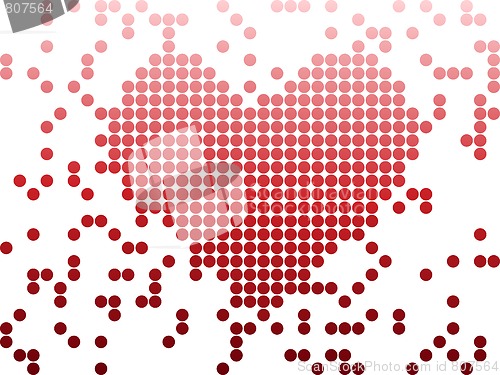 Image of Digital Love Valentine's day heart with dots.