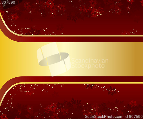 Image of Merry Christmas Background with stars and snowflakes.