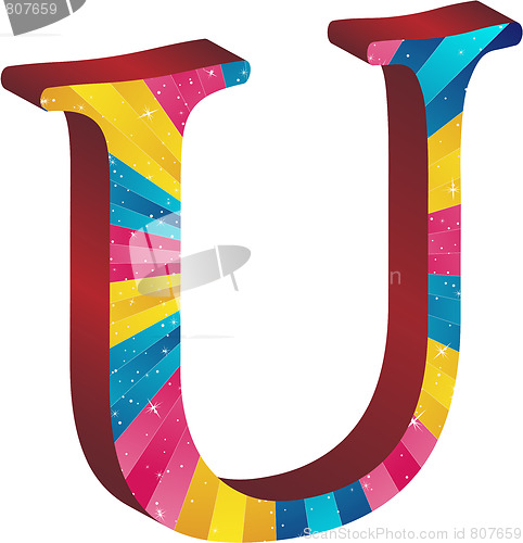 Image of Colored alphabet with stripes and stars