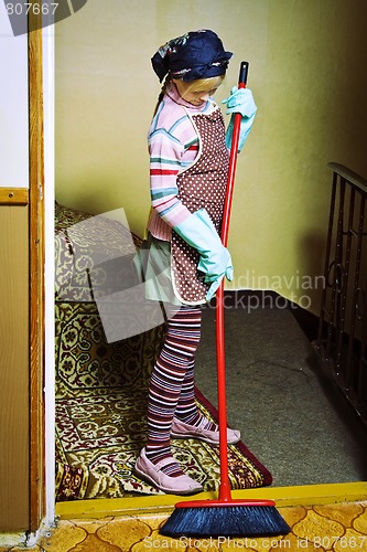 Image of Little cleaning lady