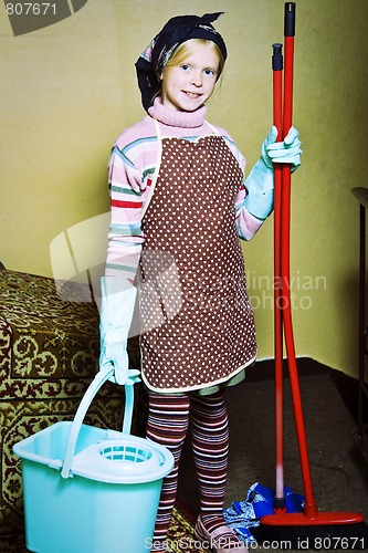 Image of Little cleaning lady