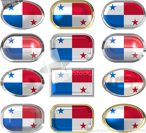 Image of twelve buttons of the Flag of Panama